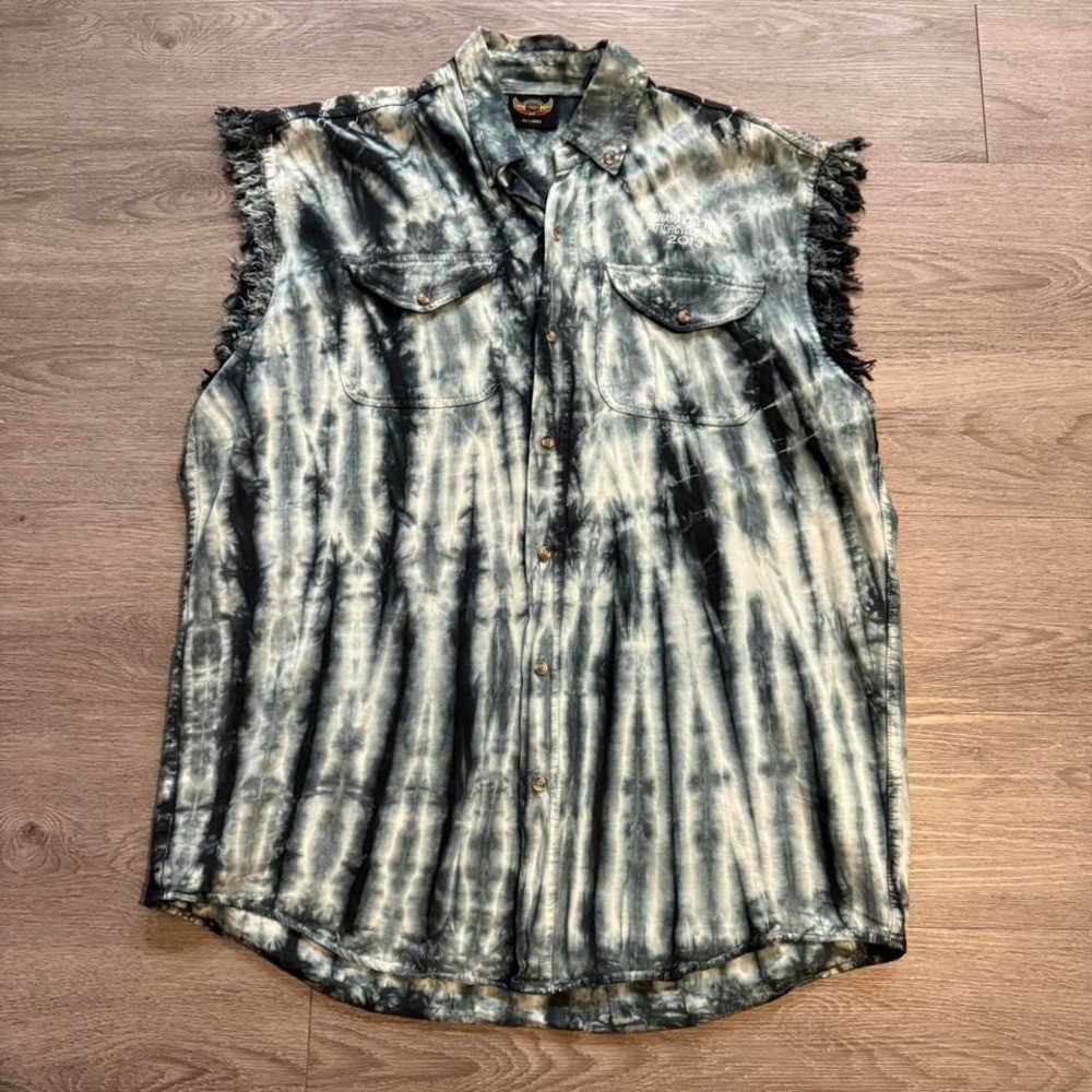 2013 Panama City Beach Motorcycle Rally Tie Dye Shirt 2XL Skull Sleeveless Biker
